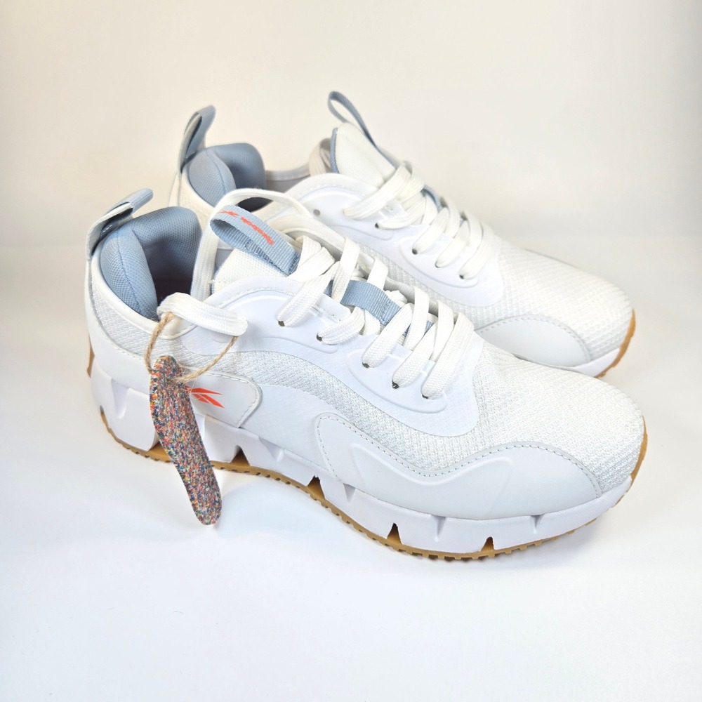 Reebok Zig Dynamica Womens 10 White Orange Blue AR30106W Running Shoes NEW